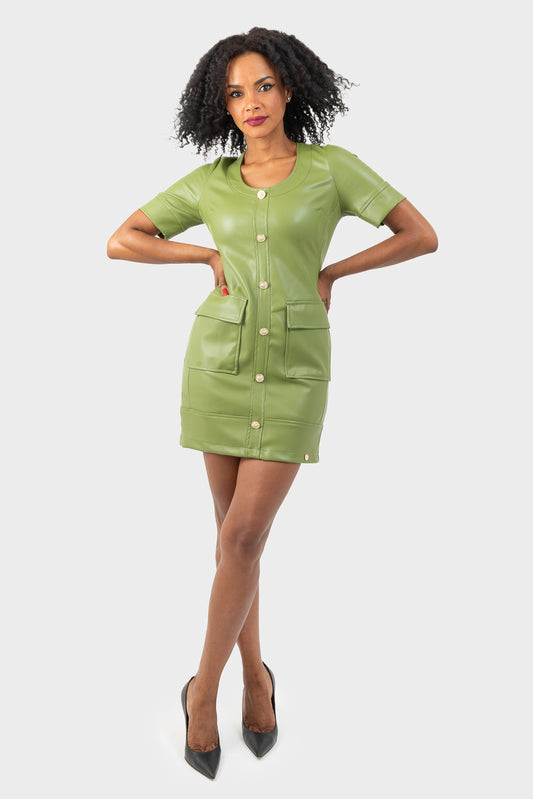 Olive Green Dress OPIUM Milano - OPM-AB-764/VICK