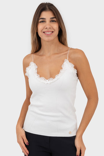 OPIUM Milano Cream Tank Top - VCV-TP-IT2009