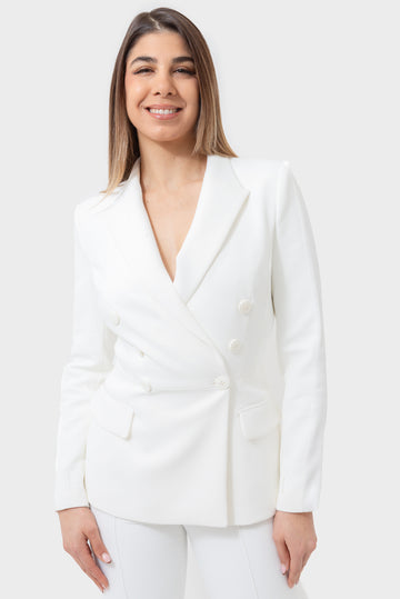 Elisabetta Franchi Ivory Jacket - GI14351E2