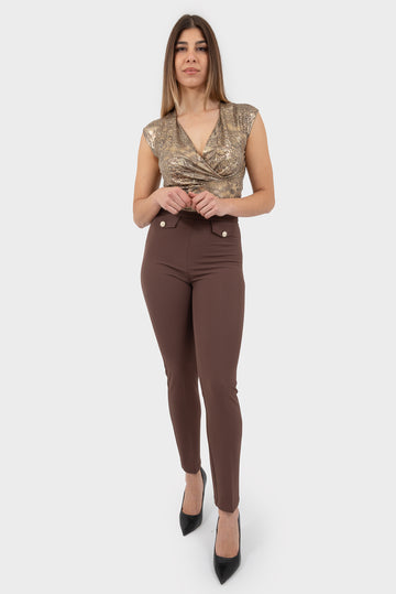Moka mousse trousers OPIUM Milano - OPM-PN-418/EN57