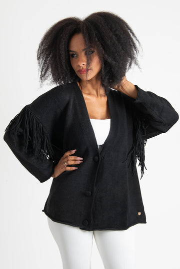 OPIUM Milano Black Cardigan - KTS-MG-5R529