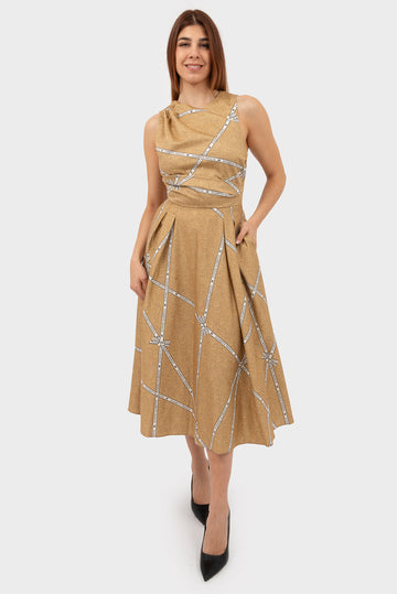 Elisabetta Franchi Straw/Butter Dress - ABS5252E2