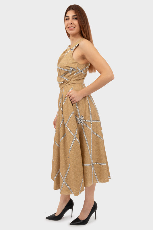 Elisabetta Franchi Straw/Butter Dress - ABS5252E2