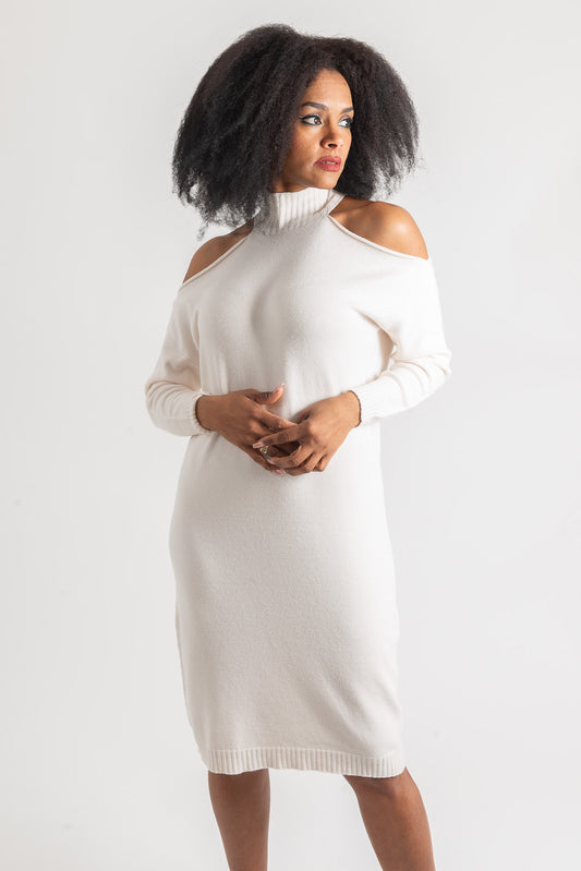 OPIUM Milano Cream Dress - KTS-AB-IT1217-A