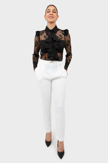Ivory Trousers OPIUM Milano - OPM-PN-411/EN55