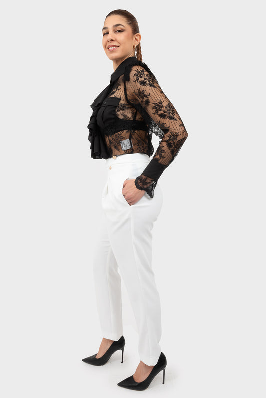 Ivory Trousers OPIUM Milano - OPM-PN-411/EN55