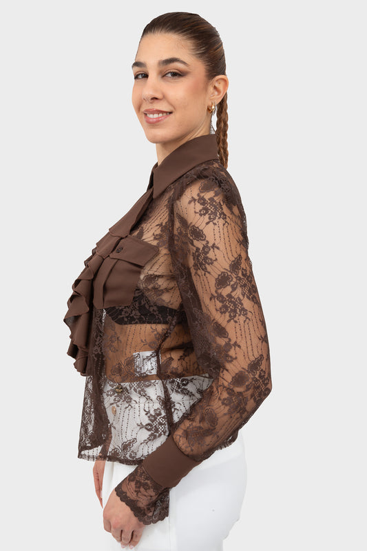 Moka mousse shirt OPIUM Milano - OPM-CM-177/H373