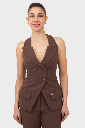 Moka mousse vest OPIUM Milano - OPM-GL-004/EN57