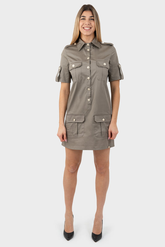 Military Green Dress OPIUM Milano - OPM-AB-765/COTO