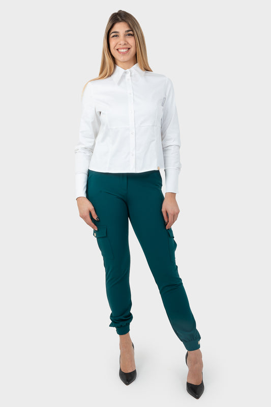 OPIUM Milano Teal Trousers - OPM-PN-356/EN48