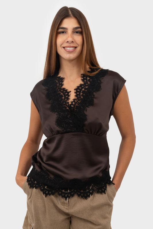 Top Marrone-nero TENSIONE IN - W25T447