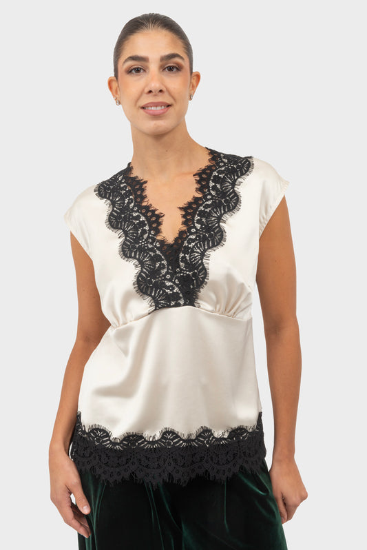 Top Avorio-nero TENSIONE IN - W25T447