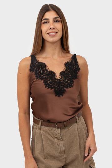 Top Castagna-nero TENSIONE IN - 37634