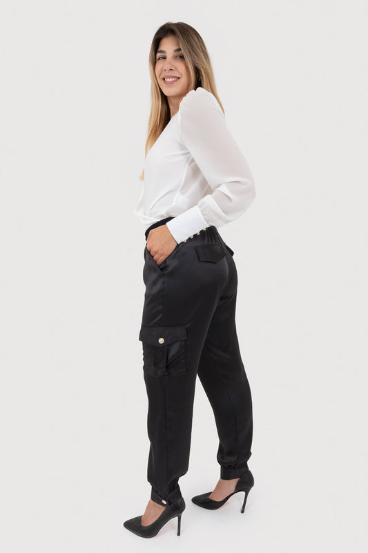 Pantalone Nero OPIUM Milano - OPM-PN-392/RASO