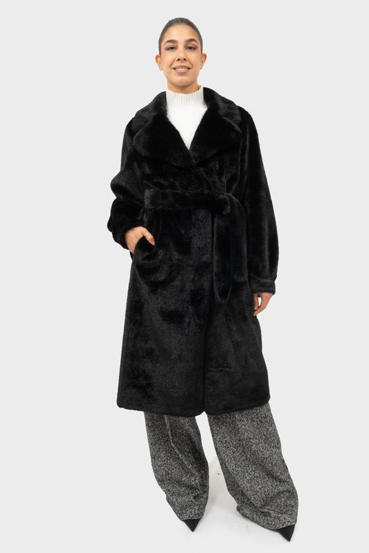 Cappotto Nero MANILA GRACE - W5J-E002PU