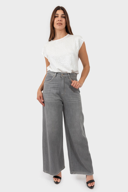 Jeans Grigio chiaro TENSIONE IN - GIUSI-LOOSE
