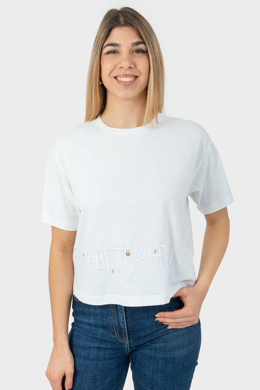 T-shirt Gesso Elisabetta Franchi - MA00141E2