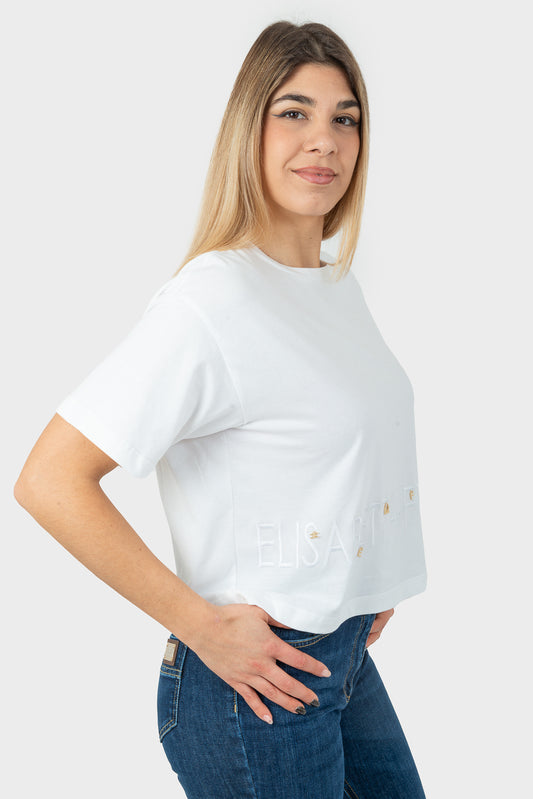 T-shirt Gesso Elisabetta Franchi - MA00141E2