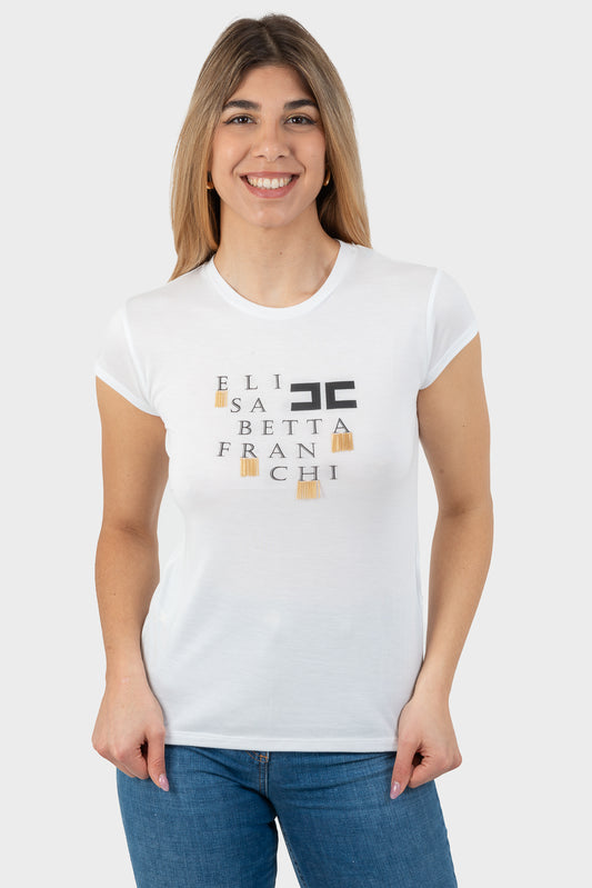 T-shirt Gesso Elisabetta Franchi - MA00841E2