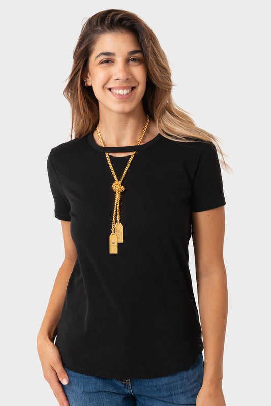 T-shirt Nero Elisabetta Franchi - MA00946E2