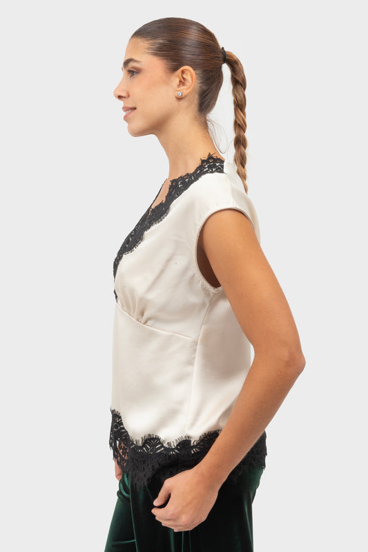 Top Avorio-nero TENSIONE IN - W25T447