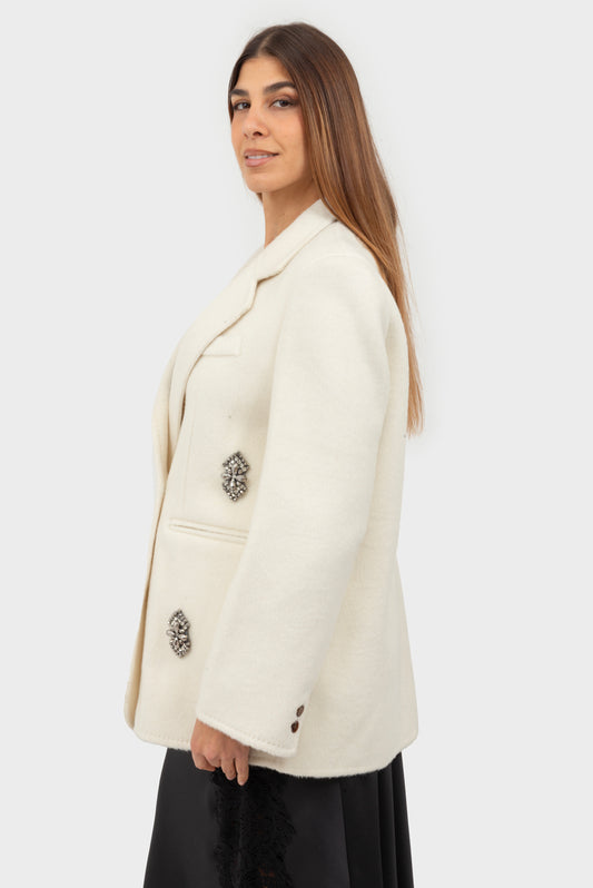 Cappotto Ivory LE VOLIERE - WW25C0371